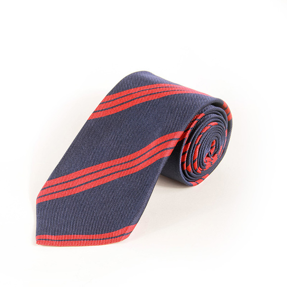 MATTABISCH NAVY BLUE & RED STRIPED TIE | MENS - Picture 2 of 4